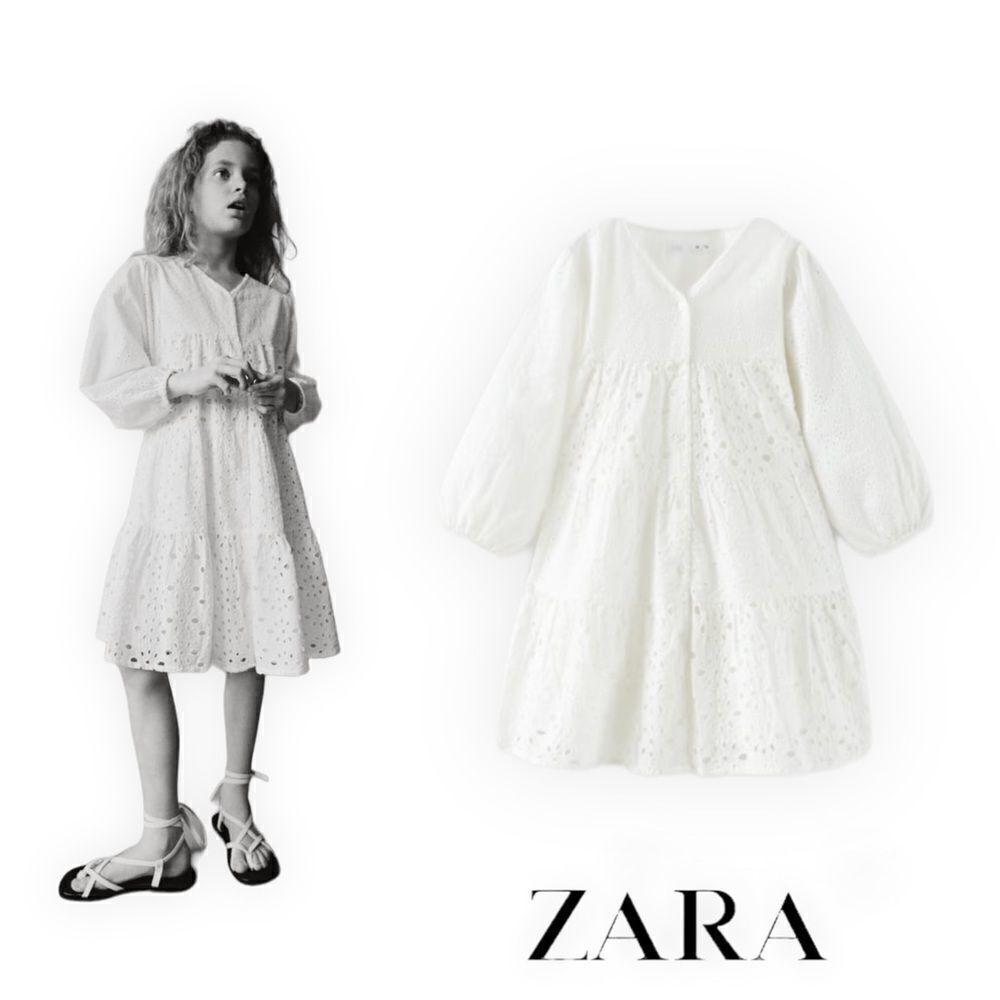 ZARA Kids | White | EMBROIDERED DRESS